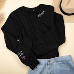 Personalized Mama Embroidered Sweatshirt with Kids Names Mother's Day Birthday Gift for Woman