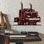 Personalizado Vintage Camión Nombre Metal Wall Art Sign Decoariotn para Housewarming Aniversario Regalo