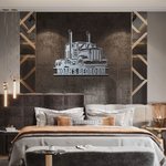 Personalizado Vintage Camión Nombre Metal Wall Art Sign Decoariotn para Housewarming Aniversario Regalo