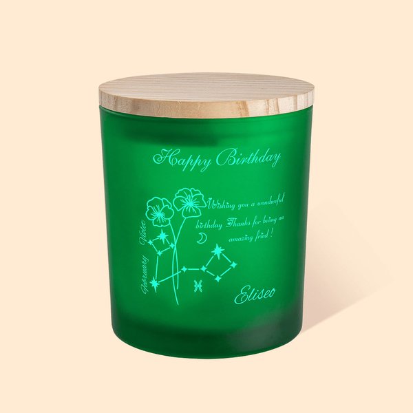 Personalized Birth Flower Zodiac Candle Holder