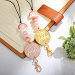 Cordino personalizzato rosa per insegnanti Regalo portabadge arcobaleno con cordino in rilievo per nome