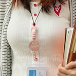 Cordino personalizzato rosa per insegnanti Regalo portabadge arcobaleno con cordino in rilievo per nome