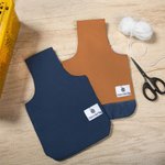 Personalized Brown Knitting Project Wrist Yarn Bag for Knitting Supplies for Knitting on the Go