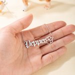 Personalized Dog Paw Name Necklace for Pet Lover Family Pet Loss Memorial Jewelry