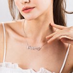 Personalized Dog Paw Name Necklace for Pet Lover Family Pet Loss Memorial Jewelry