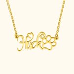 Personalized Dog Paw Name Necklace for Pet Lover Family Pet Loss Memorial Jewelry
