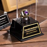 Personalized Engraved Championship Ring Display Acrylic Case for Fantasy Football Baseball Softball Ring Gift for Ball Game Sport Lover