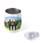 Bicchiere da vino da 12 oz personalizzato Migliore amica per sempre dal cuore Madre e figlia Festa della mamma Regalo per il giorno del ringraziamento