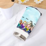 Personalisiertes Tumbler Daily Use Besties Sitting By The Lake Mountain 20 oz Tumbler Geschenk für den besten Freund zum Geburtstag