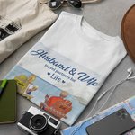 Personalized Husband and Wife Beach Travel Partners for Life T-shirt Honeymoon Travel Gift