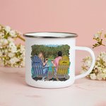 Gepersonaliseerde You and Me We Got This Vacation koppel Bos emaille mok met handvat Verjaardag Kerst Koppels