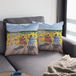 Poesia d'amore personalizzata Girasole Giardino Coppia Tempo Libero Lancio Cuscino Coperta Regalo di compleanno Camera da letto Decor