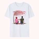 Personalised Couple Forever Love Story Tree T-shirt Anniversary Basic Unisex T-Shirt
