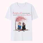 Personalisierte Best Friend Forever Never Apart Besties Sitting Under Tree T-Shirt Geschenk für Best Friend Best Friend Geschenk