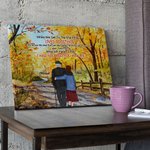Personalised Lives Together Old Couple Maple Leaves Poster Frameless Painting Valentine's Day Birthday Wall Decor