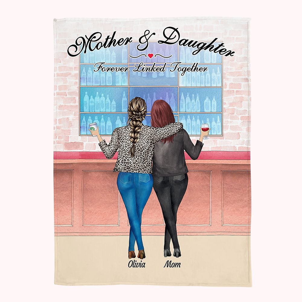 Mère et fille personnalisées pour toujours liées ensemble Shopping Blanket Gifts For Mom Gifts for Daughter