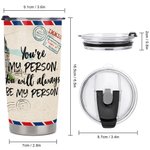 Personalisierter Besties-Umschlag Flugzeug You Will Always Be My Person 20 Unzen Tumbler Geschenk für den besten Freund Geburtstagsgeschenk für heiße 