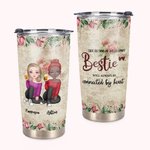 Personalized Besties Flowers Decoration Cheers 20oz Tumbler Gift for Besties Best Friend Gift Friendship Gift
