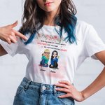Personalized Side By Side Or Miles Apart Besties Will Always Be Connected By Heart T-shirt Friendship Gift for Friends Sisters  Daily Wear