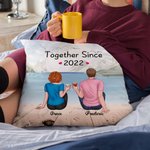 Personalized Couple Vacation Together Year Throw Pillow Cover Girlfriend Gifts Bedroom Decor