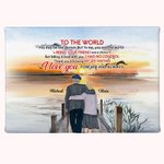 Personalized Old Couple Sunset to the World Love You Forever Poster Frameless Painting Valentine's Day Anniversary Wall Decoration