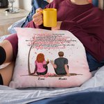 Personalisiertes Kissen, Kissenbezug, Paar, sitzend unter Baum, Blume, Jubel, Freund, Freundin, Geschenke, Sofa-Dekor