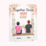 Gepersonaliseerde paar zitten op schommel samen bloemdecoratie acryl Plaque Girlfriend Gifts House Decorations