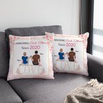 Gepersonaliseerd Koppel Zitten op Stoelen Cheers Flower Home Decoratie Love Chair Elkaar Vervelen Kussenhoes Cadeaus voor Koppels Sofa Decor