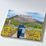 Personalised Side by Side Only One Old Couple Sunflower Love Travel Poster Frameless Painting Birthday Room Decor