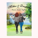 Personalisierte Mutter und Tochter für immer miteinander verbunden Decke Muttertag Thanksgiving Day Geschenk