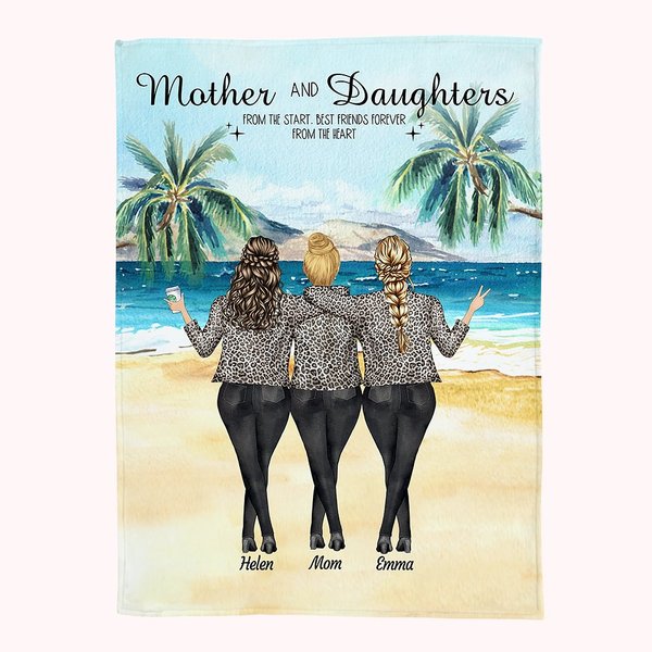 Personalisierte Decke für Mutter und Tochter, beste Freundin, für immer, Kokosnusspalme, superweich, Muttertag, Erntedankfest, Geschenk