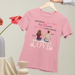 Personalised Couple Eternal Love Story Flower T-shirt Birthday Basic Unisex T-Shirt