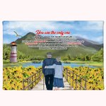 Personalised Side by Side Only One Old Couple Sunflower Love Travel Poster Frameless Painting Birthday Room Decor