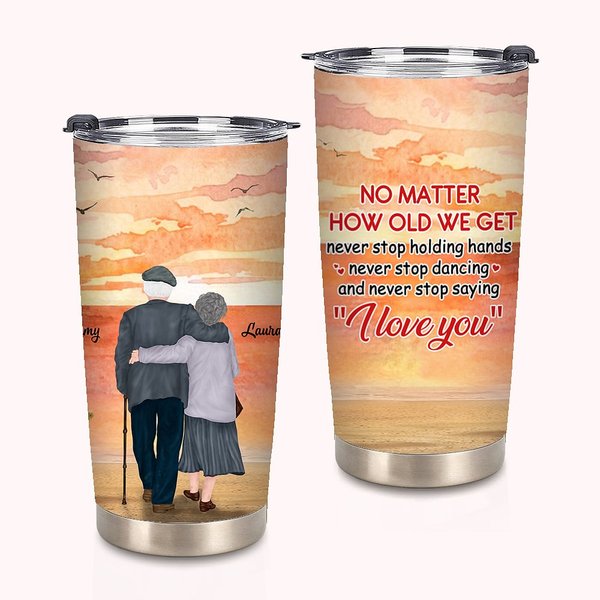 Bicchiere personalizzato da 20 oz di San Valentino per uso quotidiano della vecchia coppia che non smette mai di dire che ti amo
