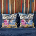 Personifierad Din och Mig Vi Fick Detta Lake Mountain Natural Scenery Throw Kudde Omslag Jubileum Present Soffa Dekor