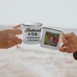 Personalisierte Emaille-Tasse für Ehemann und Ehefrau, Reisepartner, Paar, starkes und langlebiges Weihnachtsgeschenk zum Valentinstag