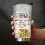 Gepersonaliseerde Lives Together to the End Seaside Seagull Walk 20oz Tumbler voor warme en koude dranken Verjaardag Kerstmis