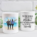Personalized To The World You Are A Mother Rainbow and Beach Design White Ceramic Mug Gifts