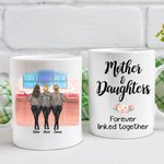 Tazza in ceramica bianca personalizzata Madre e figlie, regalo per donne con capacità di 11 oz o 15 oz