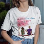 T-shirt personnalisé d'arbre de jeune couple d'amour éternel anniversaire