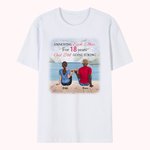 Personalized Young Couple Love Forever Drink Cheer Seaside T-shirt Valentine's Day Gift