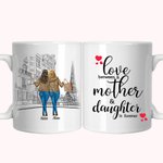 Personalisierte Liebe zwischen einer Mutter und Töchtern, weiße Keramiktasse