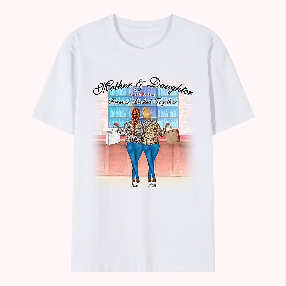 T-shirt personnalisé de vitrine d'amour éternel de mère et de fille voyage d'anniversaire