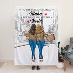 Personalized You Are My Best Mother in the World Go Shopping Together Soft and Warm Blanket Mother's Day Gift for Her