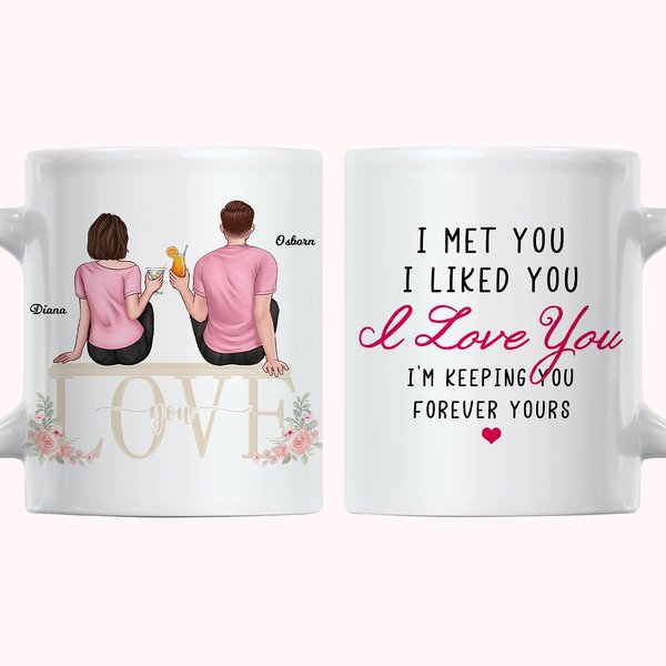 Personalizzato i Met You I Liked You Coppia Dolce Memoria Tazza in ceramica bianca Regalo Anniversario per l'ufficio e la casa