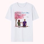 T-shirt personnalisé d'arbre de jeune couple d'amour éternel anniversaire