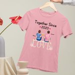 Personalised  Couple Eternal Love Flower T-shirt Valentine's Day Basic Unisex T-Shirt