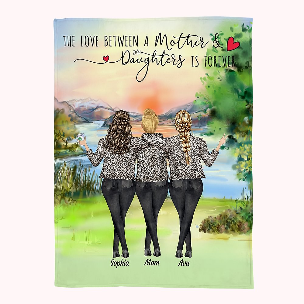Couverture personnalisée l'amour entre une mère et sa fille est pour toujours la fête des mères pour mère fille