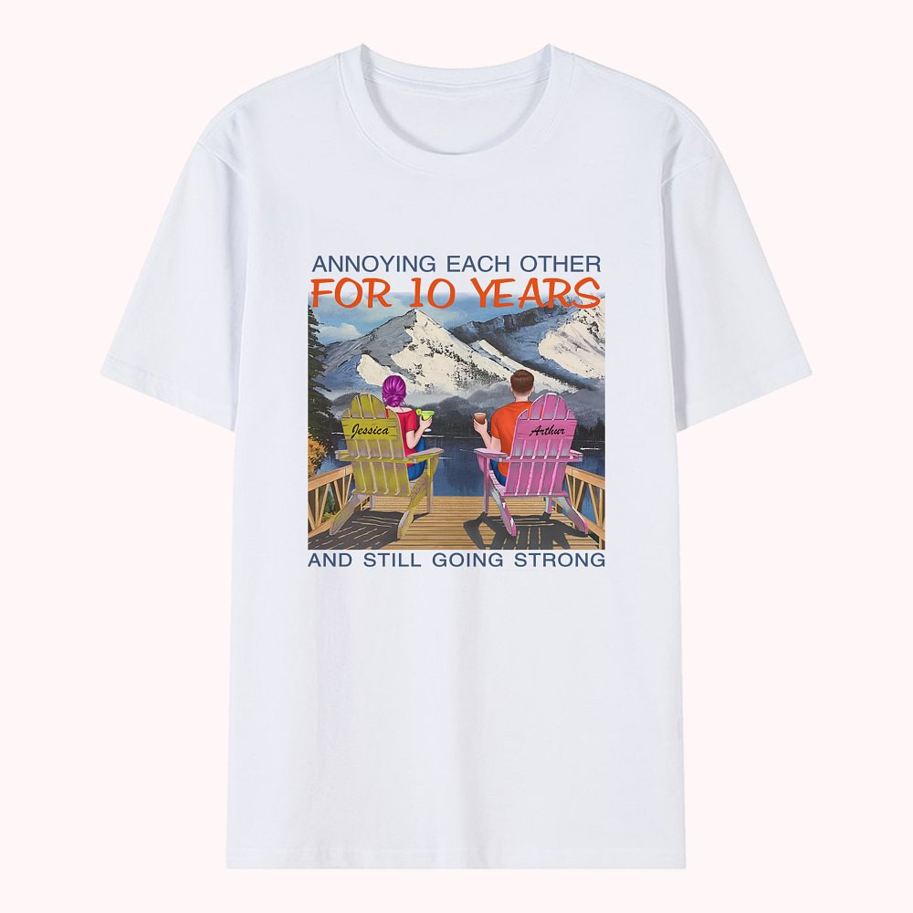 T-shirt personnalisé de vacances de couple de montagne de neige de nous allons fort pour le cadeau de couple de mari et d'épouse