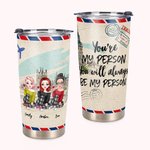 Personalisierter Besties-Umschlag Flugzeug You Will Always Be My Person 20 Unzen Tumbler Geschenk für den besten Freund Geburtstagsgeschenk für heiße 